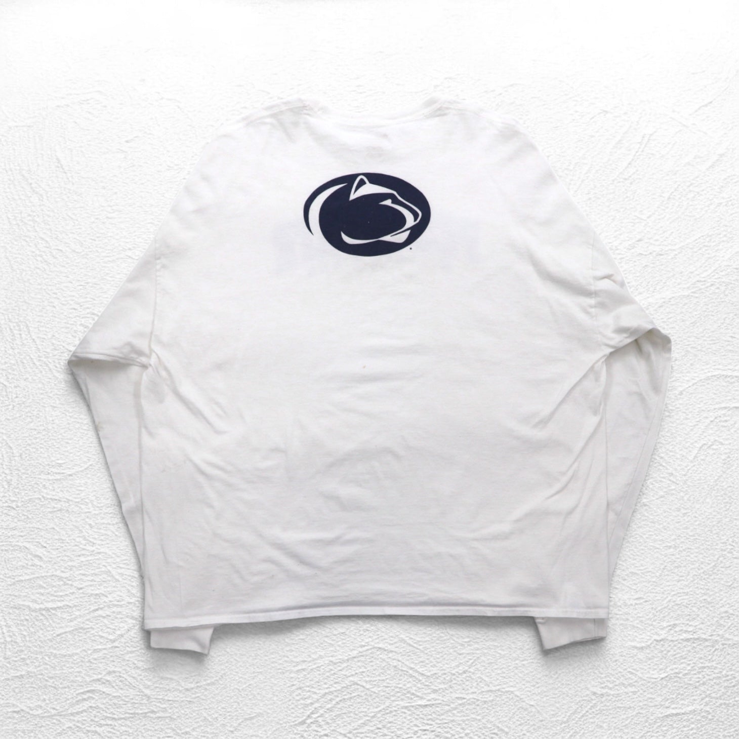 T-shirt a maniche lunghe Champion stampa college, taglia 4XL, colore bianco, PENN STATE, taglia grande, made in Nicaragua
