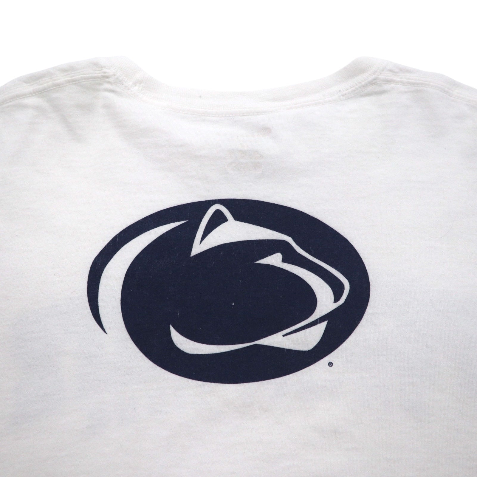 T-shirt a maniche lunghe Champion stampa college, taglia 4XL, colore bianco, PENN STATE, taglia grande, made in Nicaragua