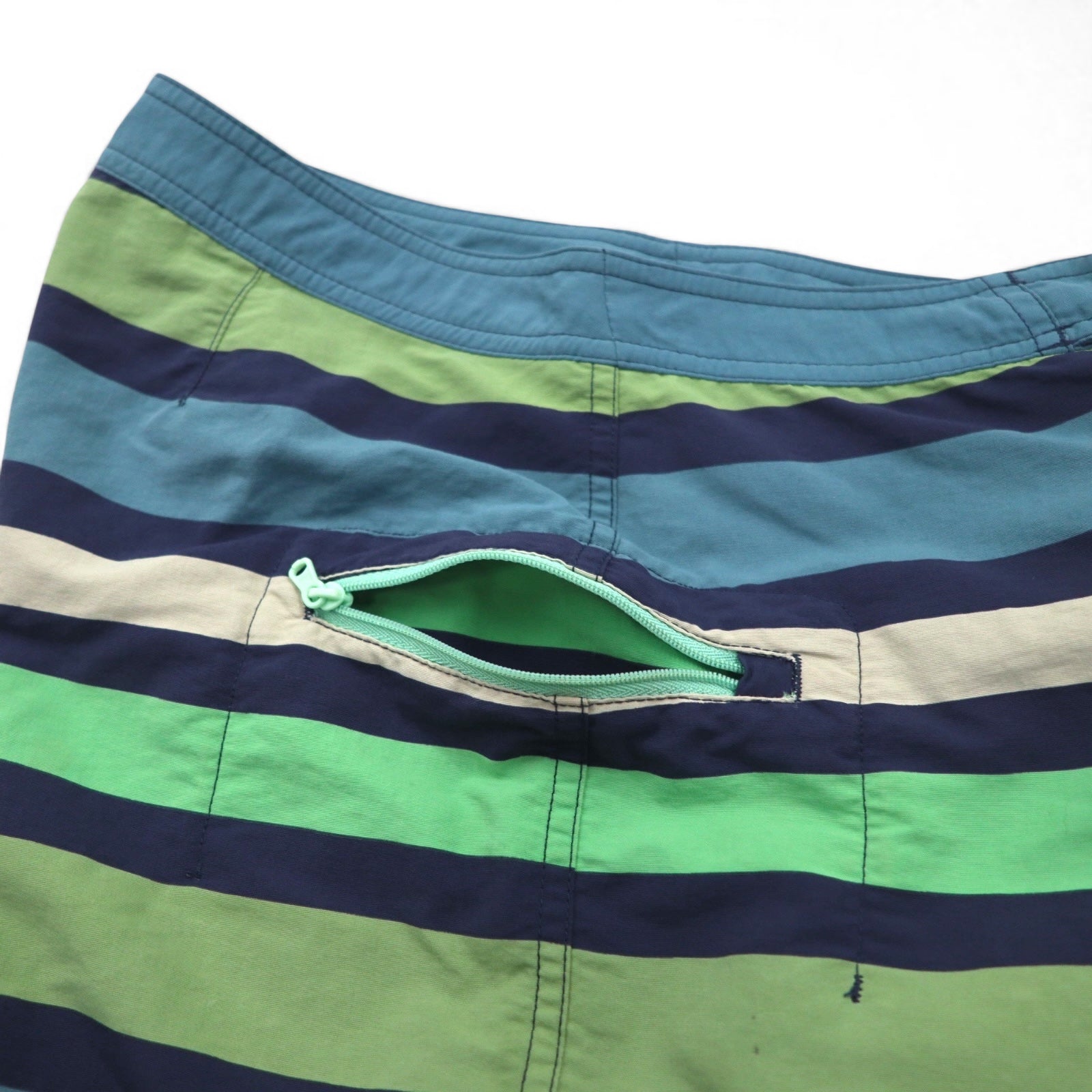 patagonia Wavefarer Boardshorts Pantaloncini S Blu Navy Verde a righe Nylon 67817