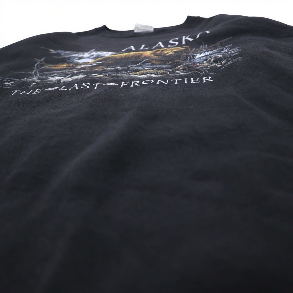 Vintage 90s Mexico Made Graphic Sweatshirt SANTEE スウェット L ブラック ALASKA メキシコ製