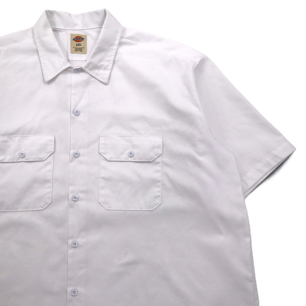 Dickies 半袖 ワークシャツ 2XL ホワイト ポリエステル コットン ダブルポケット 1574