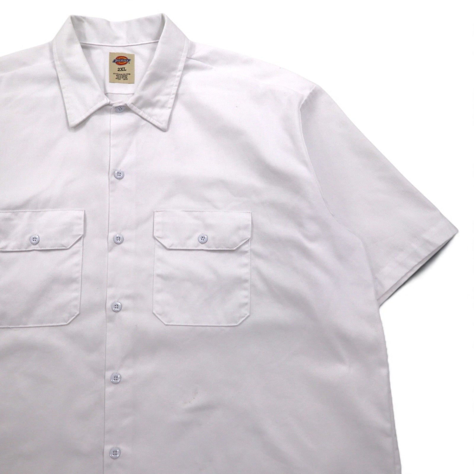 Dickies 半袖 ワークシャツ 2XL ホワイト ポリエステル コットン ダブルポケット 1574