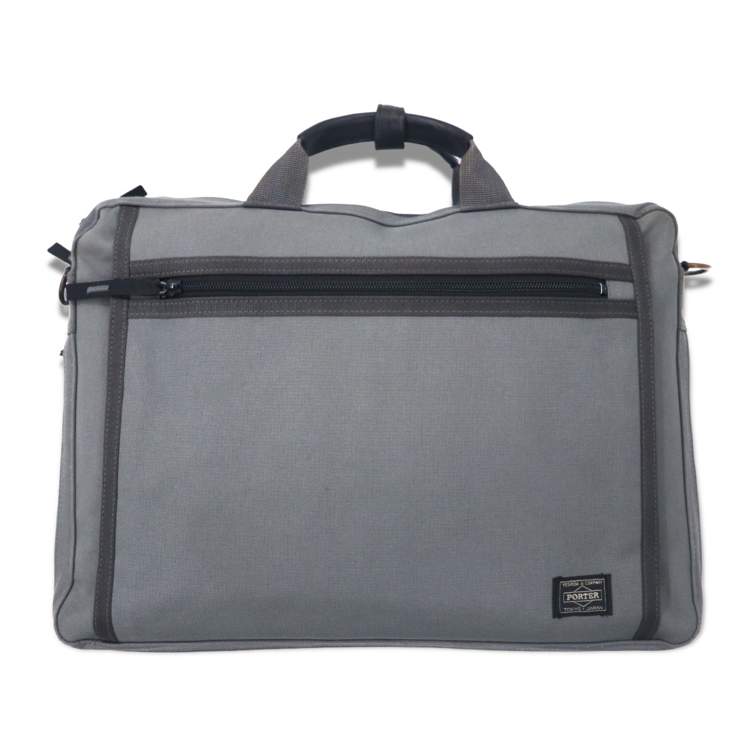PORTER Clip Borsa a Tracolla Business Grigia in Poliestere, Espandibile, Made in Japan