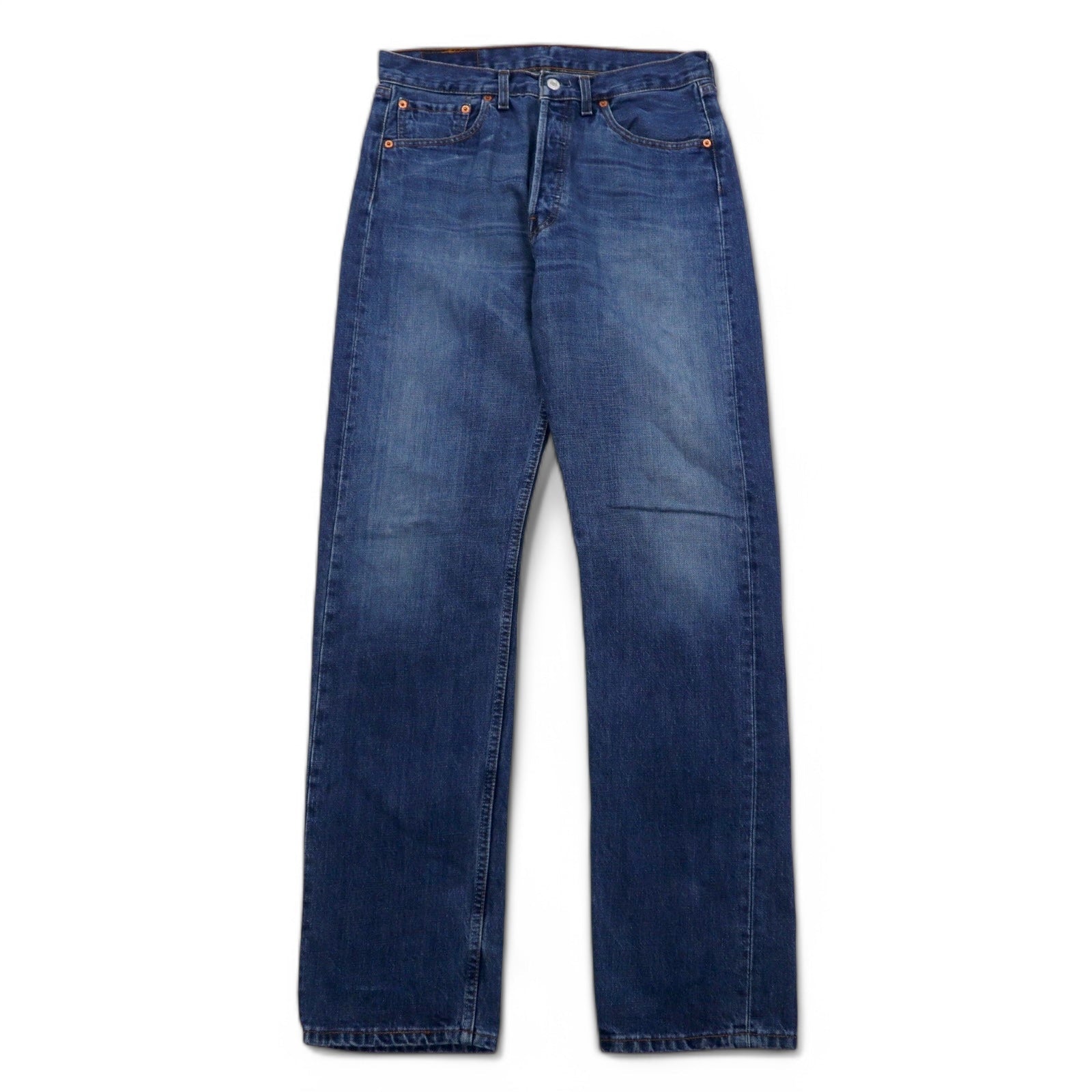 Levi's anni 2000, 501 made in Spagna, Euro Levi's, jeans, taglia M, indaco blu, chiusura con bottoni, 00501-0175