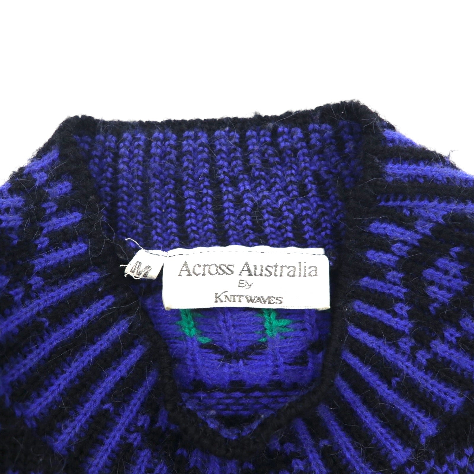 90s Vintage Wool Knit Sweater 総柄 ニット セーター M ウール Across Australia by KNIT WAVES 90年代 オーストラリア製
