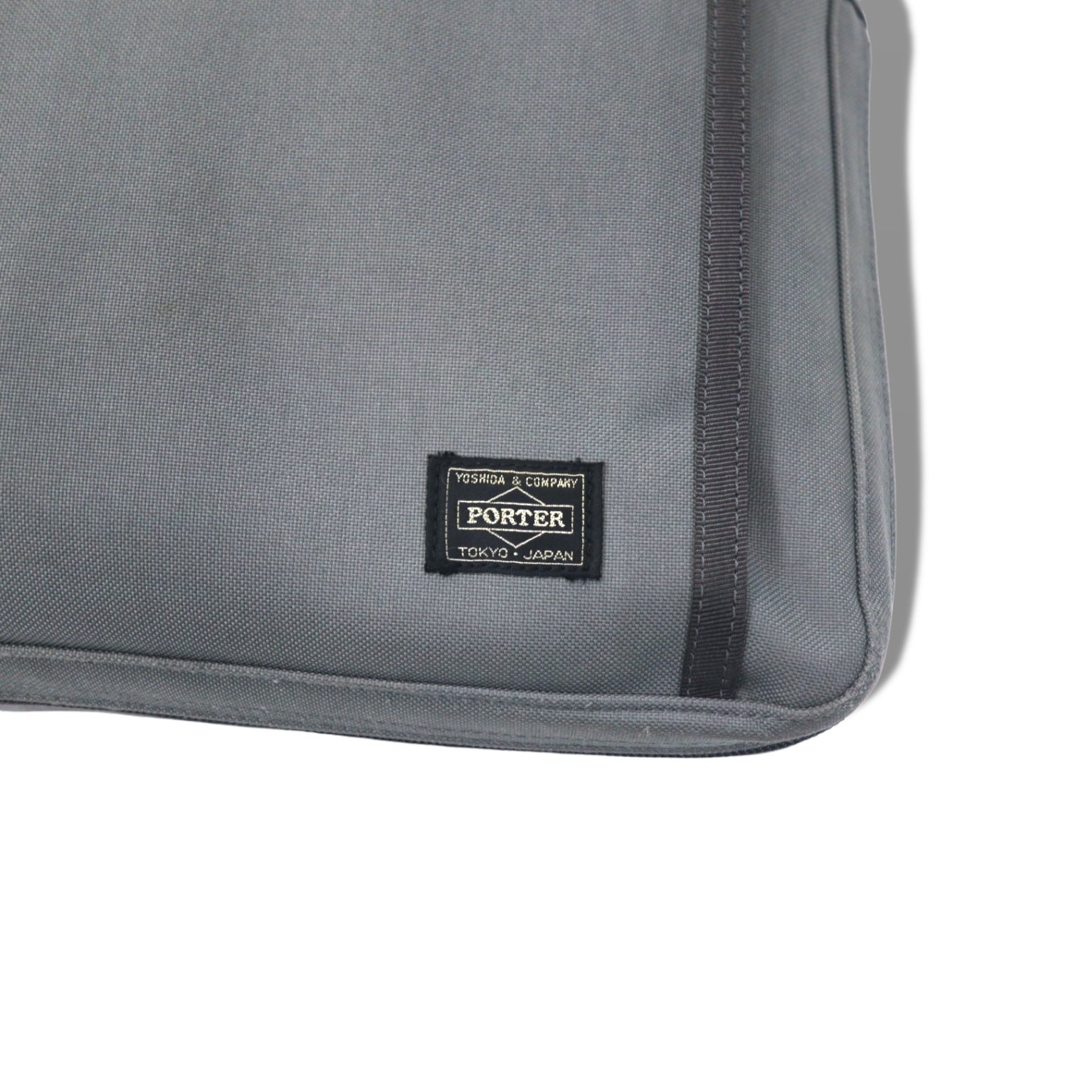 PORTER Clip Borsa a Tracolla Business Grigia in Poliestere, Espandibile, Made in Japan