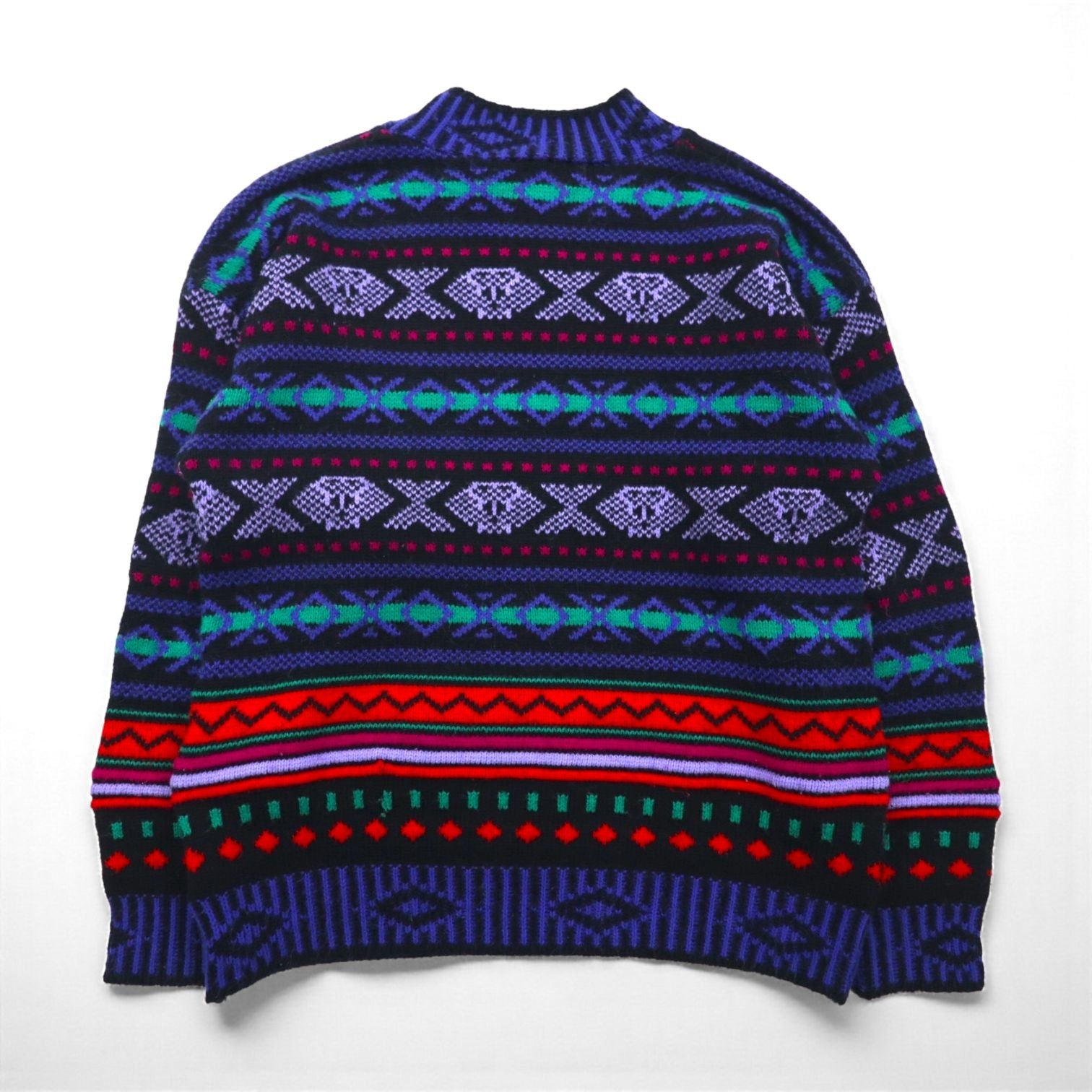 90s Vintage Wool Knit Sweater 総柄 ニット セーター M ウール Across Australia by KNIT WAVES 90年代 オーストラリア製