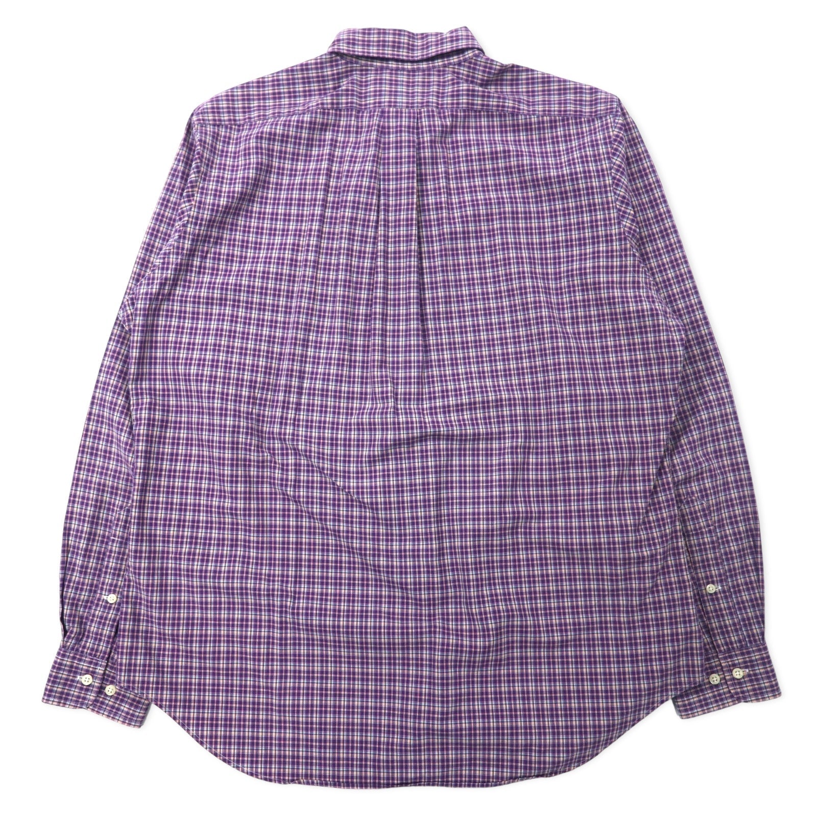 RALPH LAUREN Camicia Button-Down L Viola a Quadri Cotone CUSTOM FIT con Ricamo Polo Pony Piccolo