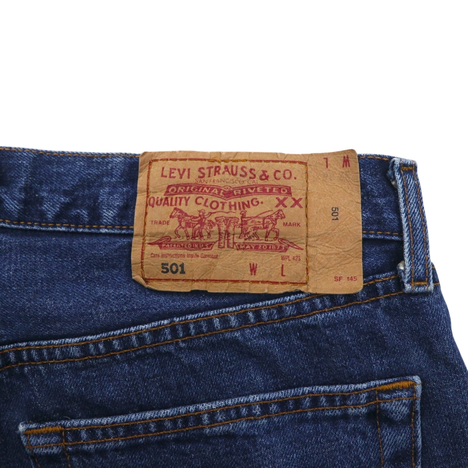 Levi's anni 2000, 501 made in Spagna, Euro Levi's, jeans, taglia M, indaco blu, chiusura con bottoni, 00501-0175