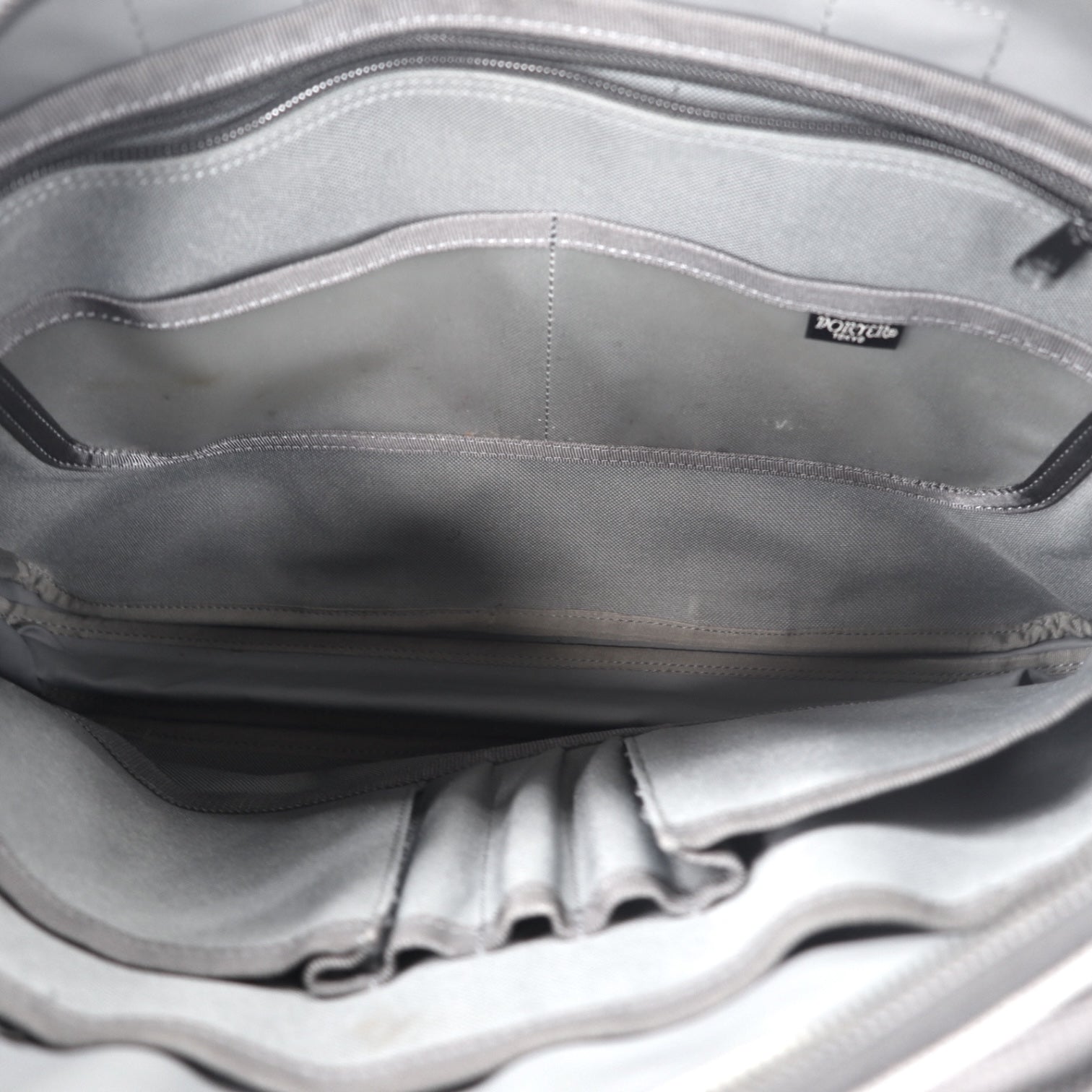 PORTER Clip Borsa a Tracolla Business Grigia in Poliestere, Espandibile, Made in Japan