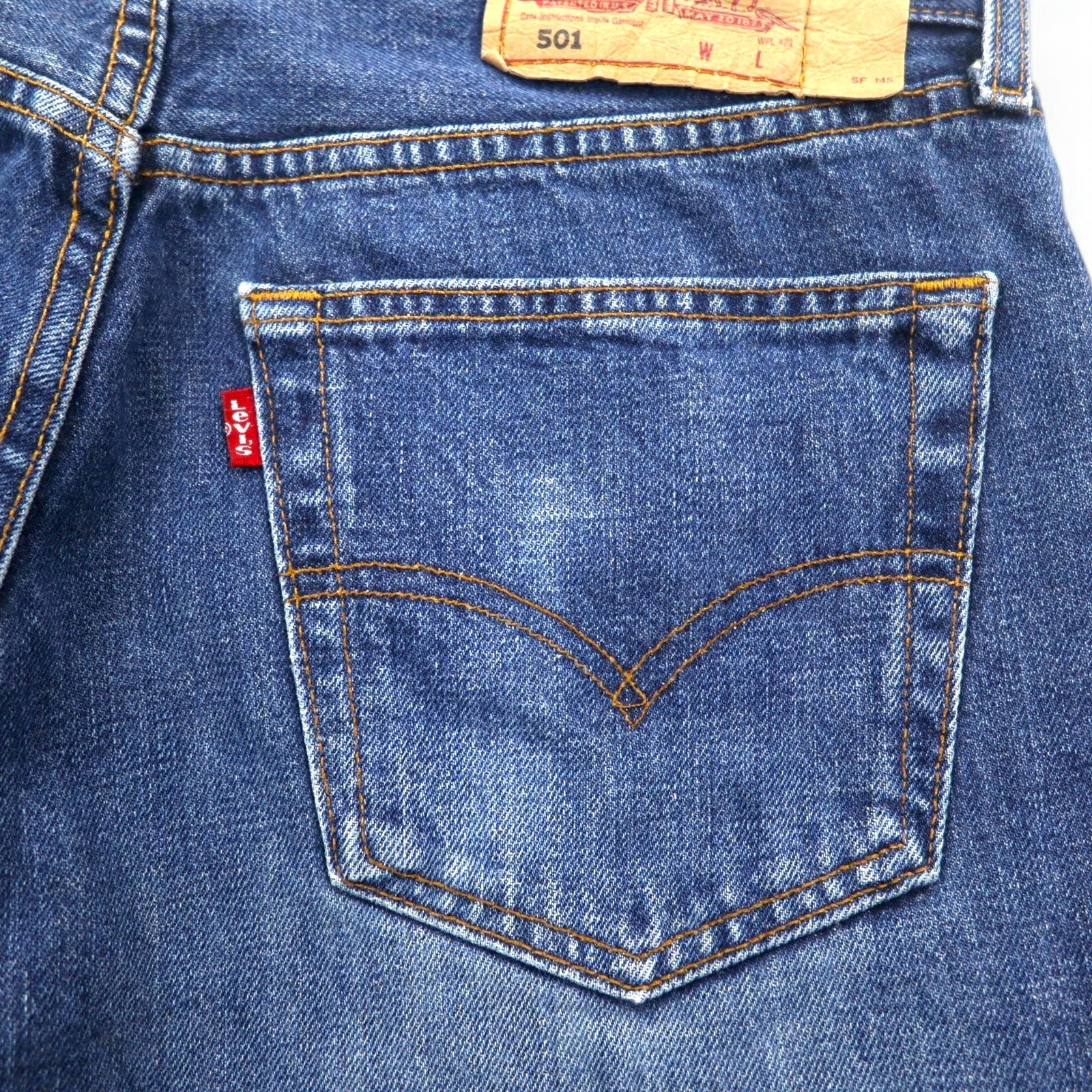 Levi's anni 2000, 501 made in Spagna, Euro Levi's, jeans, taglia M, indaco blu, chiusura con bottoni, 00501-0175