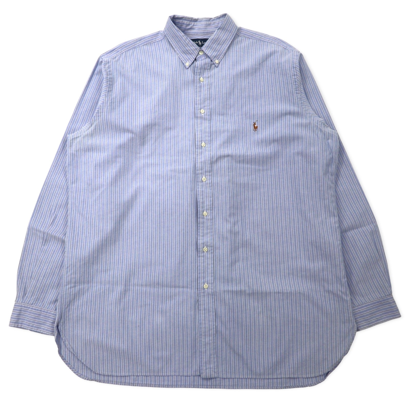 Camicia Button-down Ralph Lauren XLT TALL Blu Cotone CLASSIC FIT Ricamo Pony Piccolo
