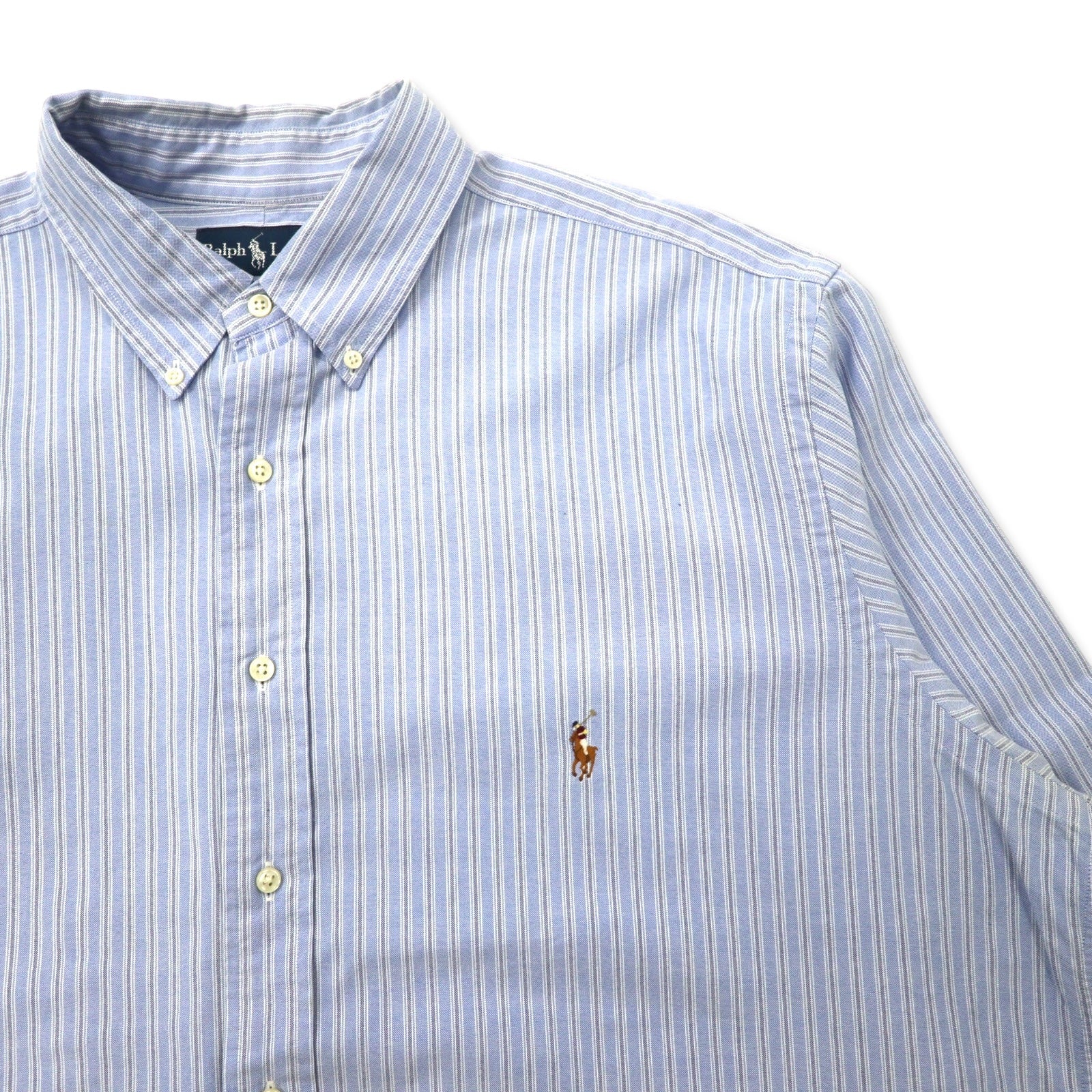Camicia Button-down Ralph Lauren XLT TALL Blu Cotone CLASSIC FIT Ricamo Pony Piccolo