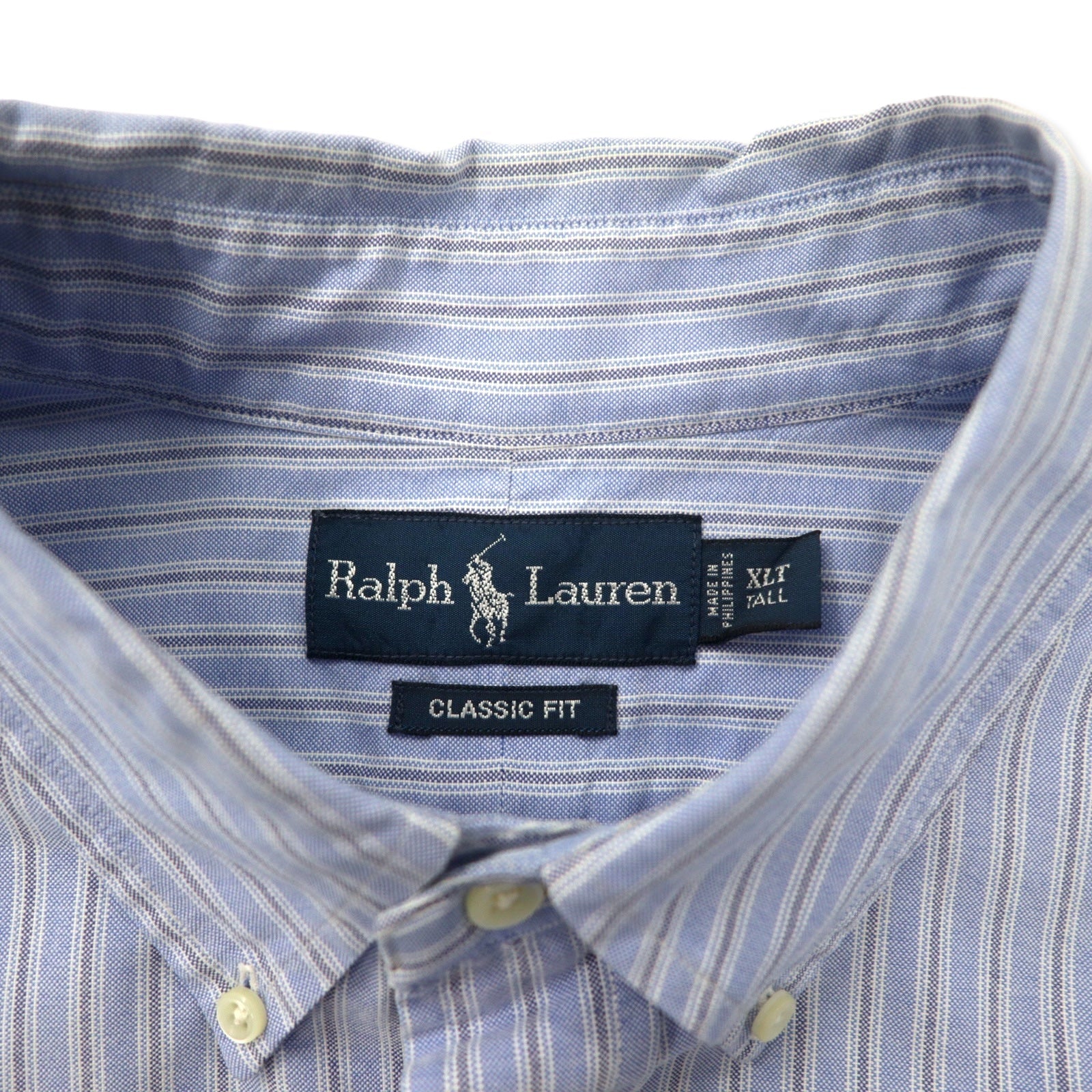 Camicia Button-down Ralph Lauren XLT TALL Blu Cotone CLASSIC FIT Ricamo Pony Piccolo