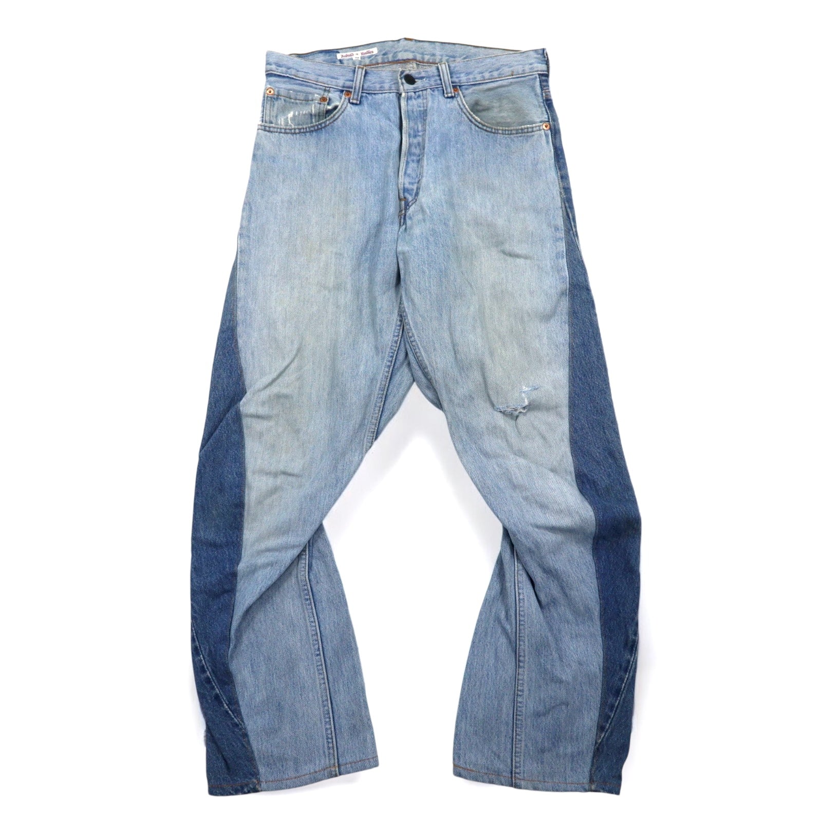 Rebuild By Needles Jeans Dimension Boot Cut, pantaloni in denim, taglia M, remake, Made in Japan