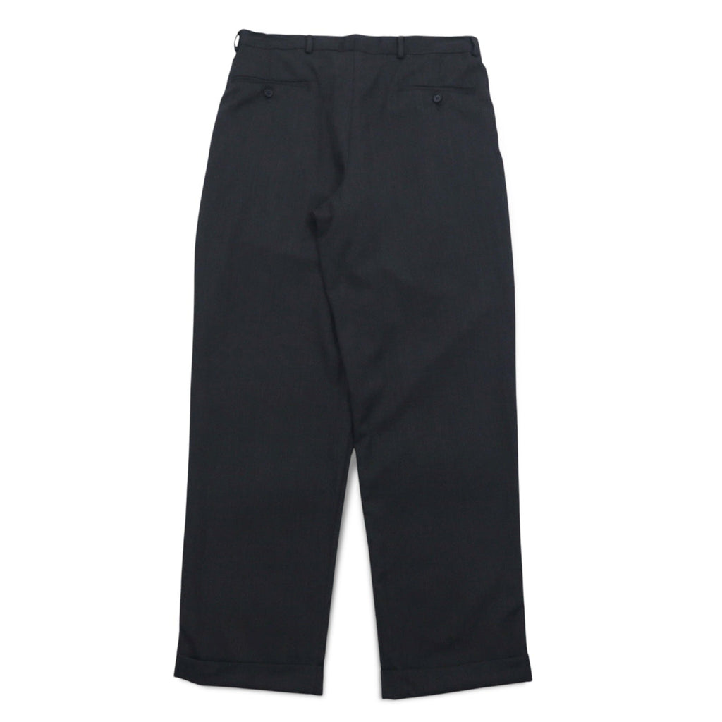 Eddie Bauer Pantaloni ampi con pinces L grigi in lana con risvolto