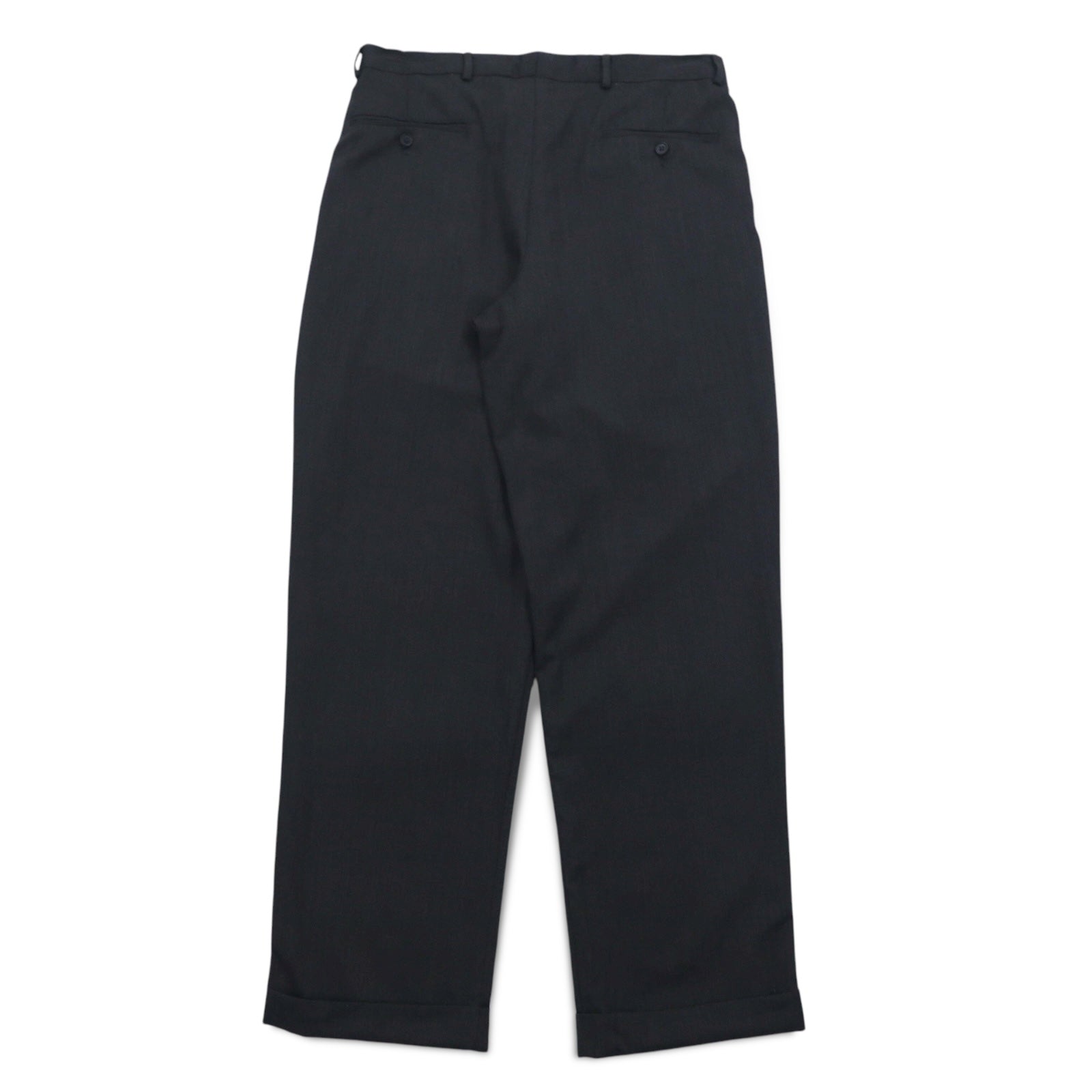 Eddie Bauer Pantaloni ampi con pinces L grigi in lana con risvolto
