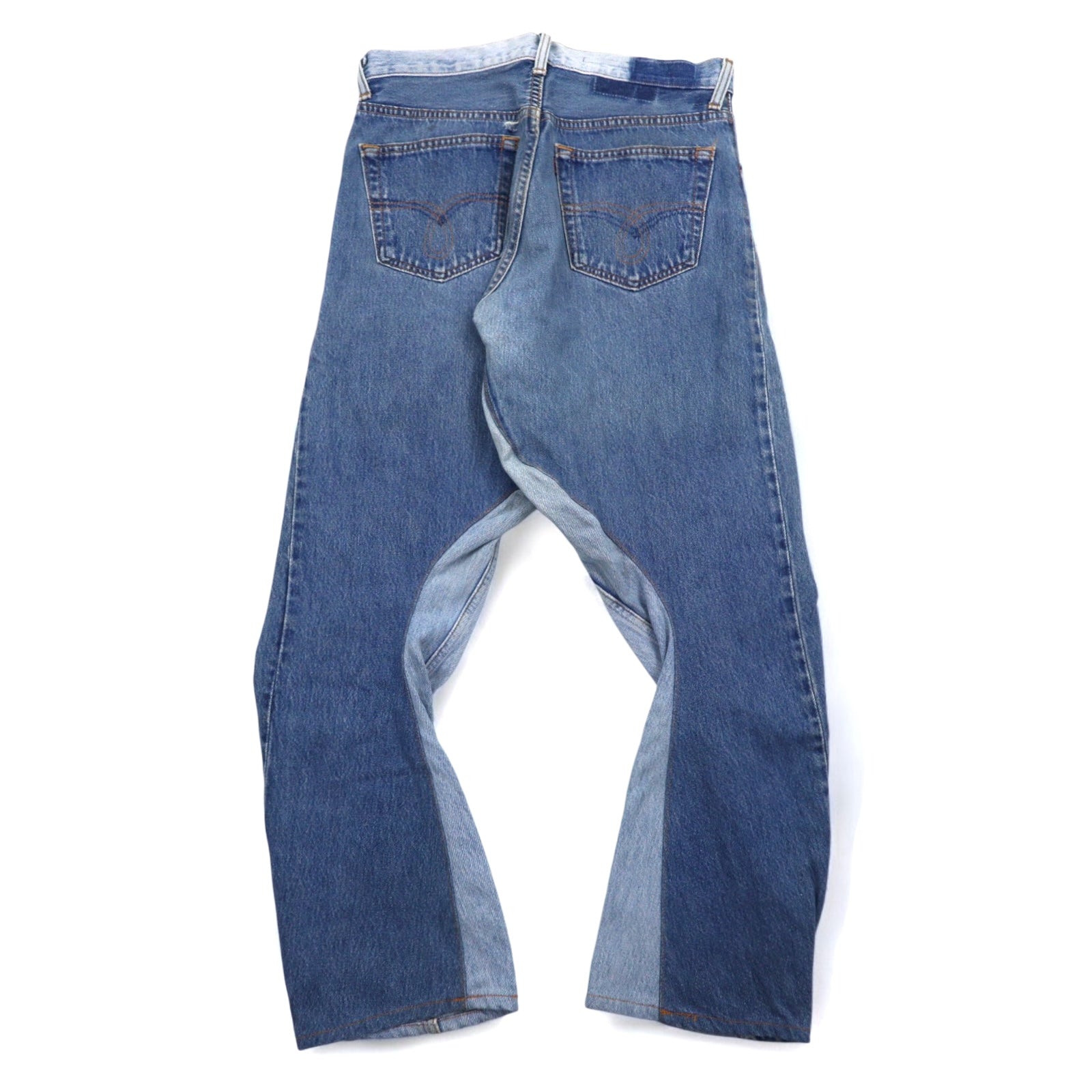 Rebuild By Needles Jeans Dimension Boot Cut, pantaloni in denim, taglia M, remake, Made in Japan