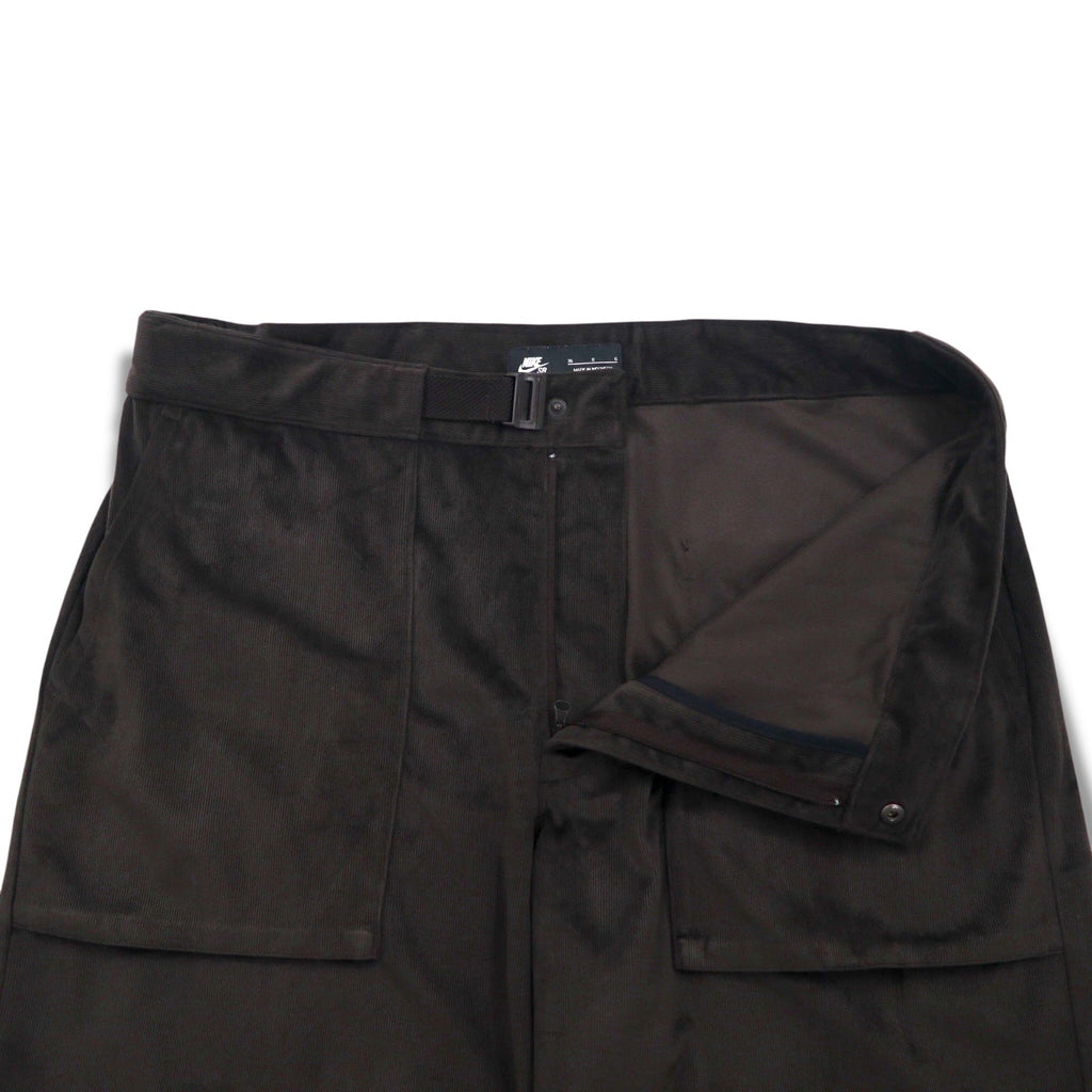 NIKE SB ベルベット コーデュロイ ベルテッド ショーツ Velvet Corduroy Belted Shorts ショートパンツ XL ブラウン AA1075-220