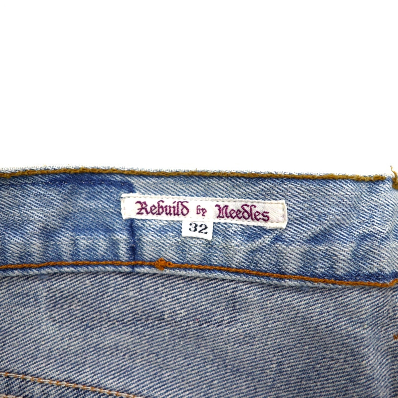 Rebuild By Needles Jeans Dimension Boot Cut, pantaloni in denim, taglia M, remake, Made in Japan