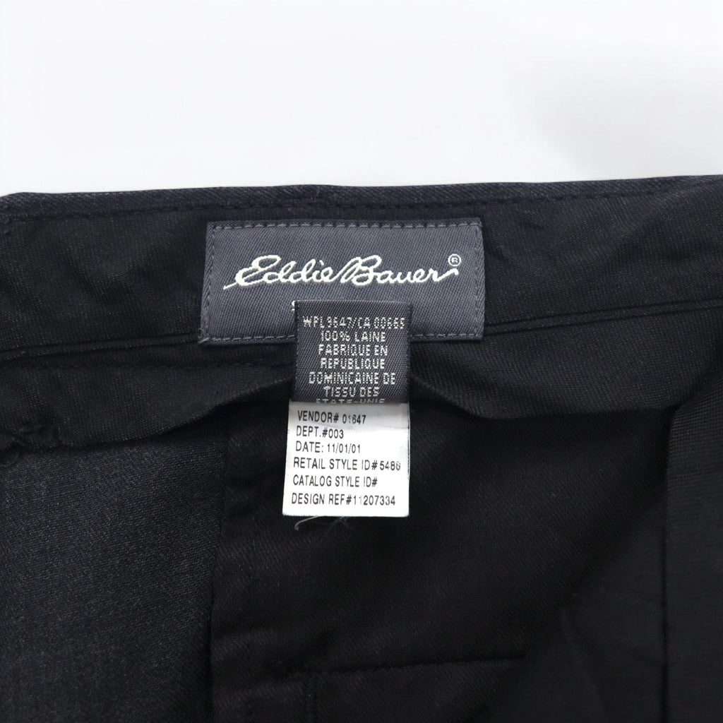 Eddie Bauer Pantaloni ampi con pinces L grigi in lana con risvolto