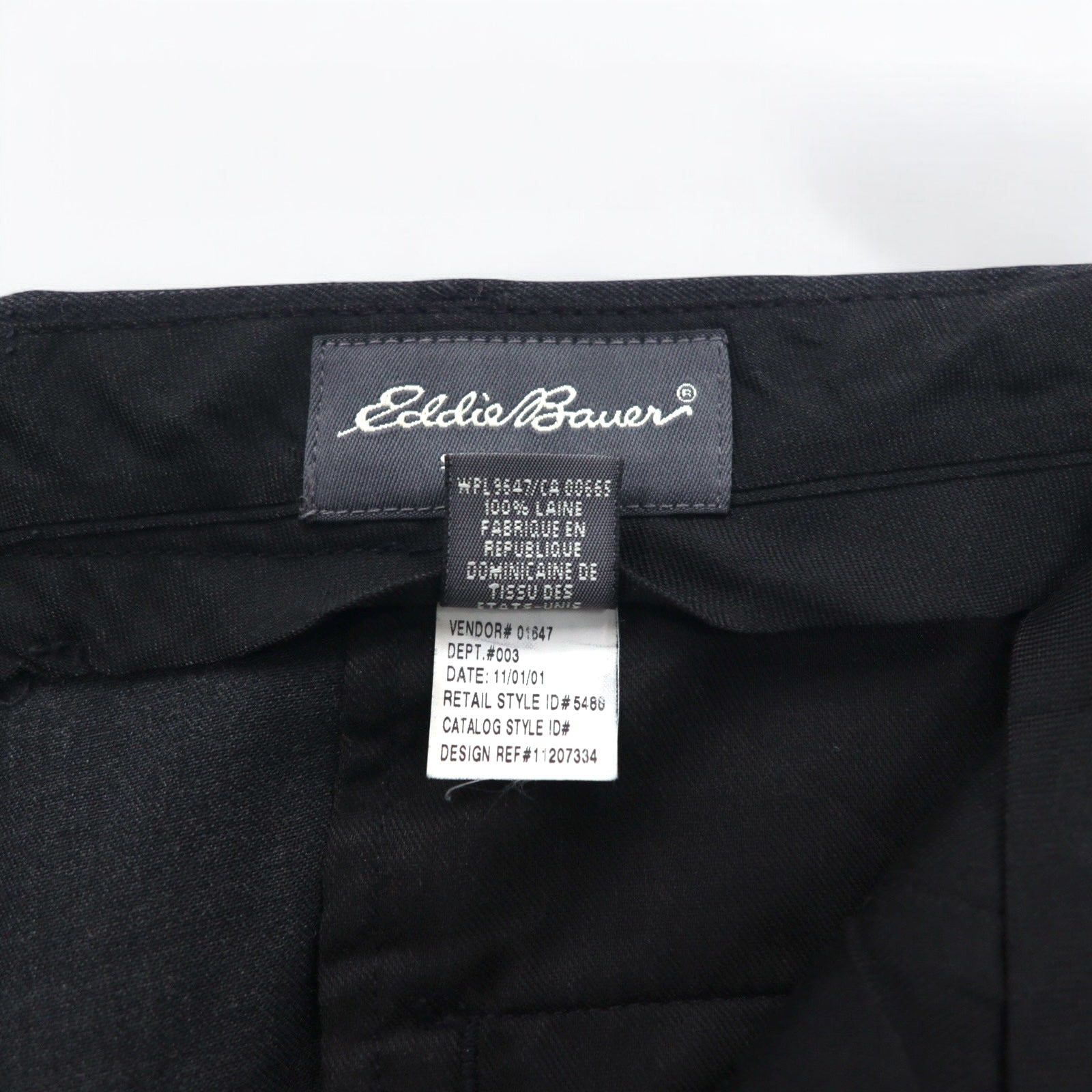 Eddie Bauer Pantaloni ampi con pinces L grigi in lana con risvolto