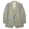 Christian Dior MONSIEUR Old 2 bottoni Blazer L Giallo Blu Principe di Galles Misto Lana Cashmere Fabbricato in Giappone