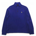 POLO RALPH LAUREN felpa con mezza zip M blu cotone piccolo ricamo pony