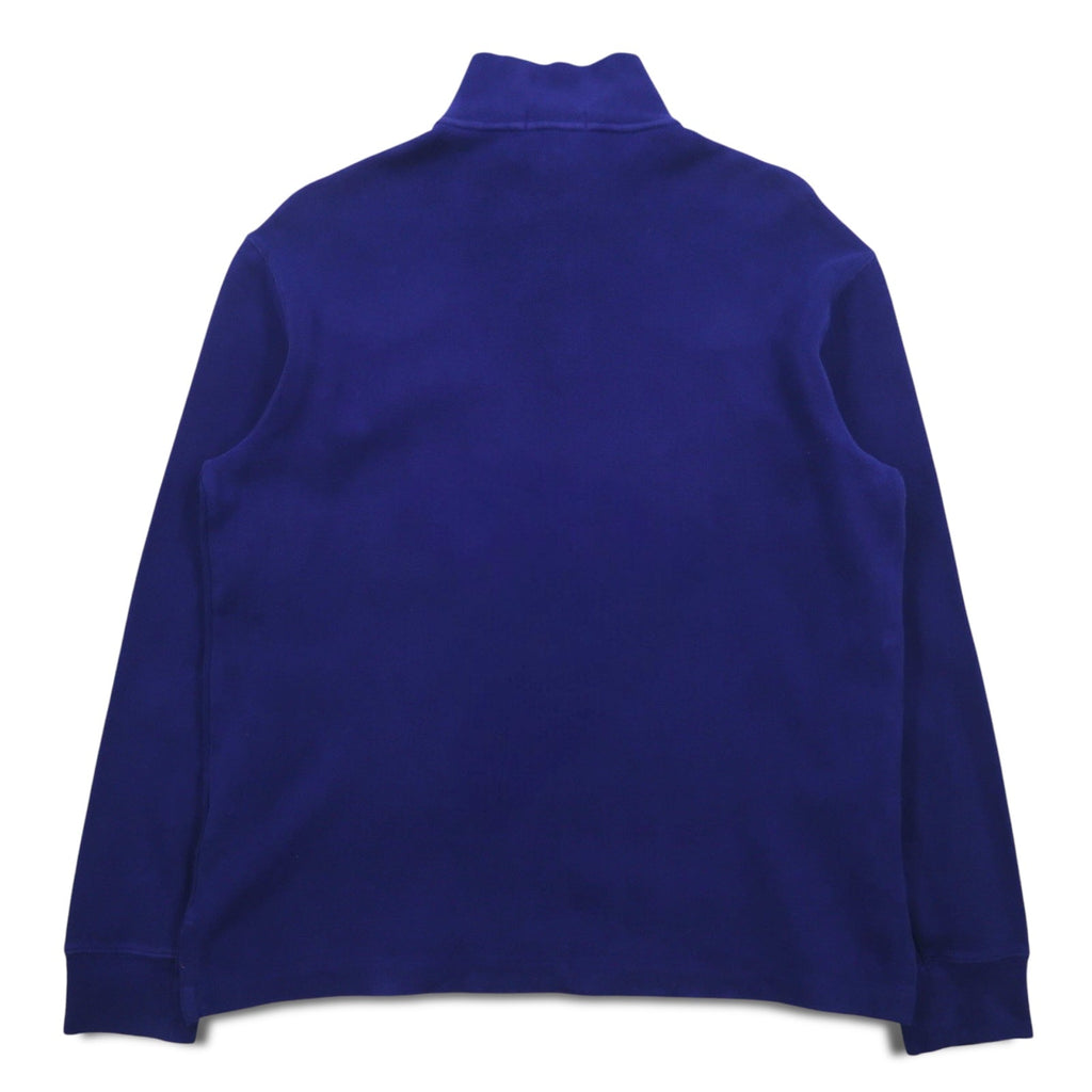 POLO RALPH LAUREN felpa con mezza zip M blu cotone piccolo ricamo pony