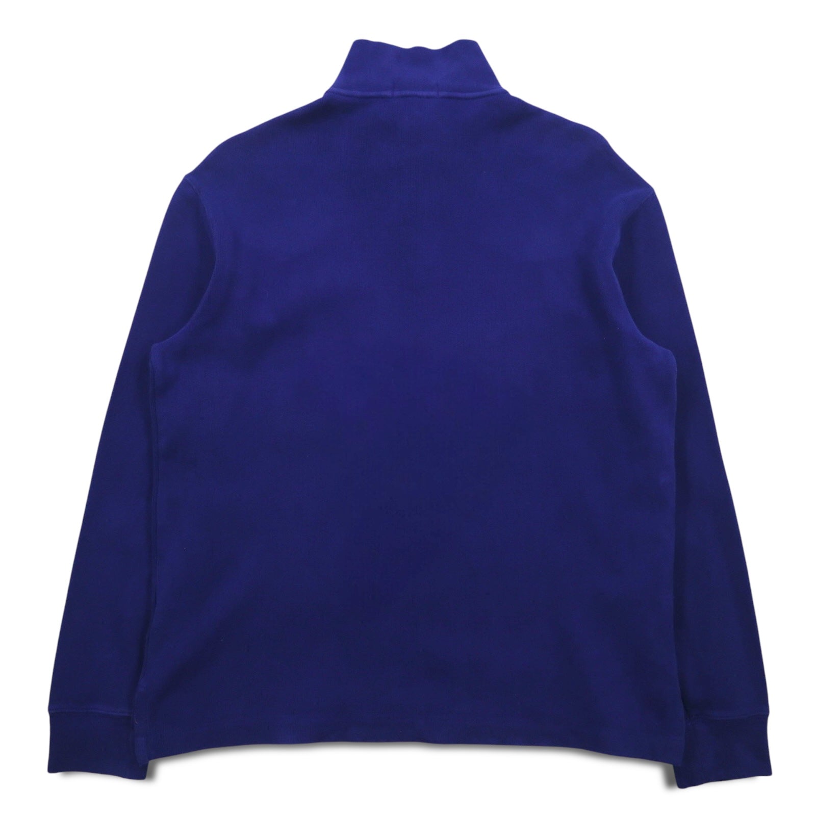 POLO RALPH LAUREN felpa con mezza zip M blu cotone piccolo ricamo pony
