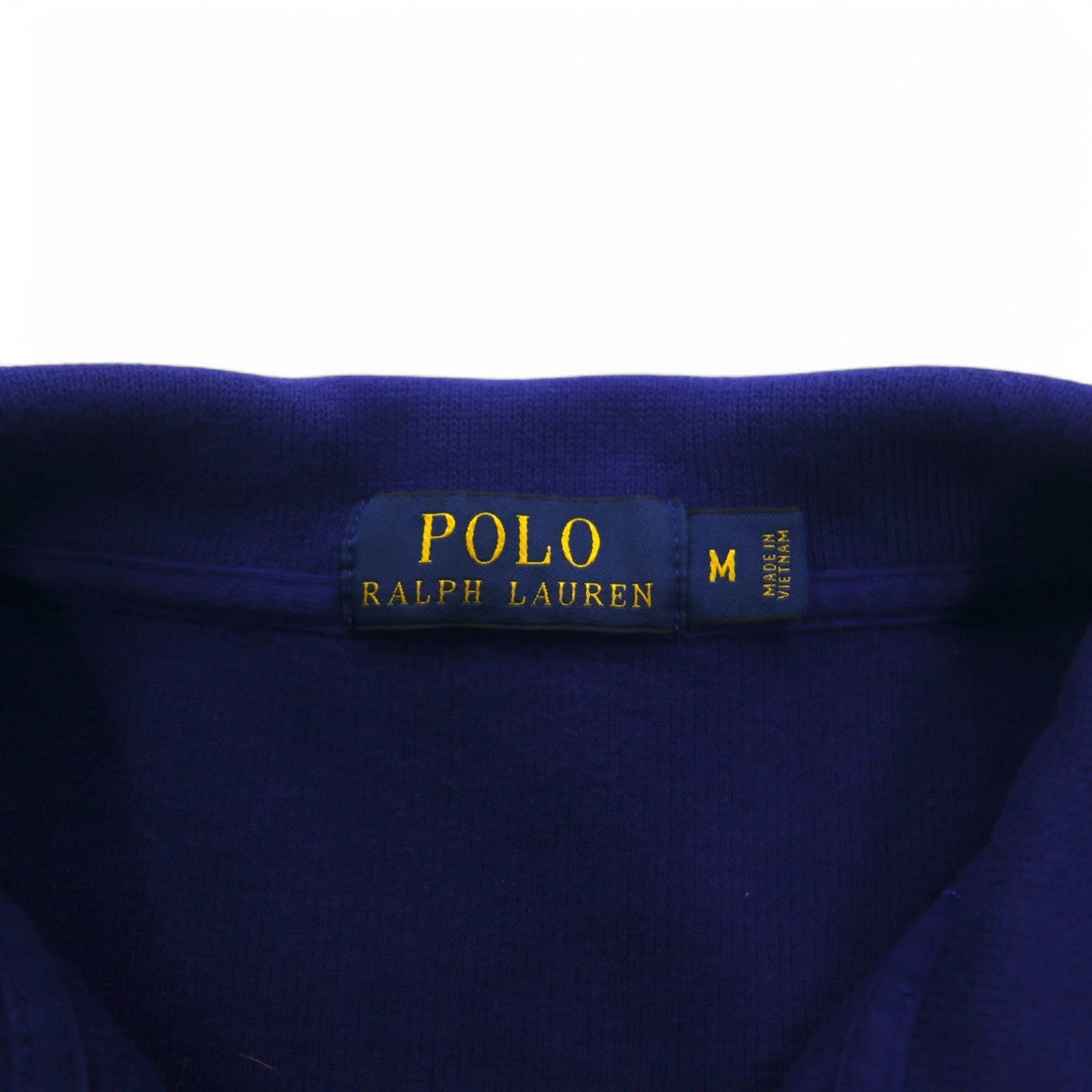 POLO RALPH LAUREN felpa con mezza zip M blu cotone piccolo ricamo pony
