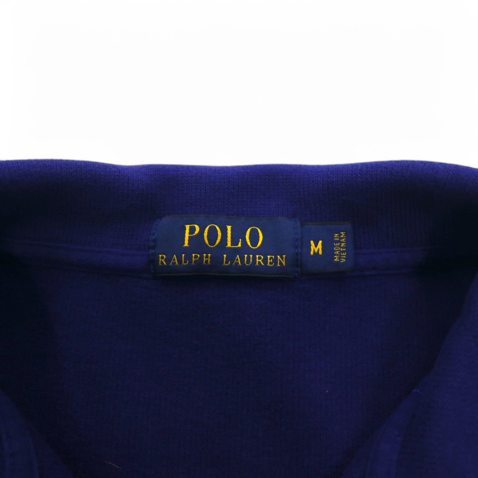 POLO RALPH LAUREN felpa con mezza zip M blu cotone piccolo ricamo pony