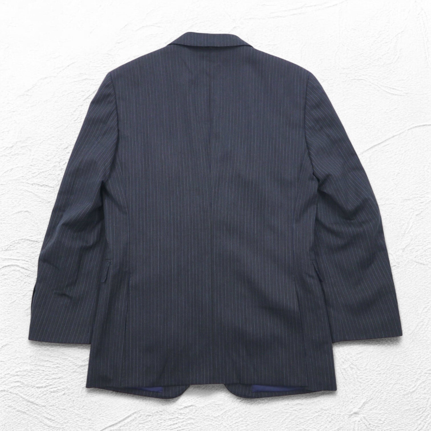 BURBERRY BLACK LABEL 2B テーラードジャケット スーツ S グレー ストライプ ウール 羊毛 D1H31-608-07