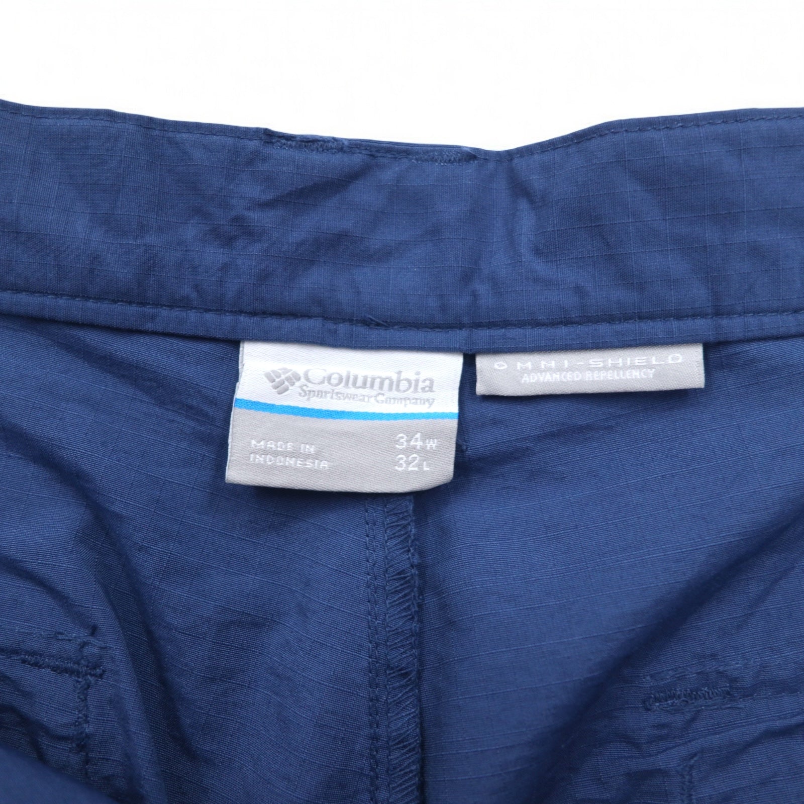 Columbia PFG Pantaloni da Pesca Ripstop L Navy OMNI-SHIELD Idrorepellente FQ1041
