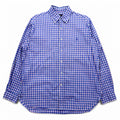 Camicia button-down RALPH LAUREN L a quadri blu oversize con ricamo piccolo pony