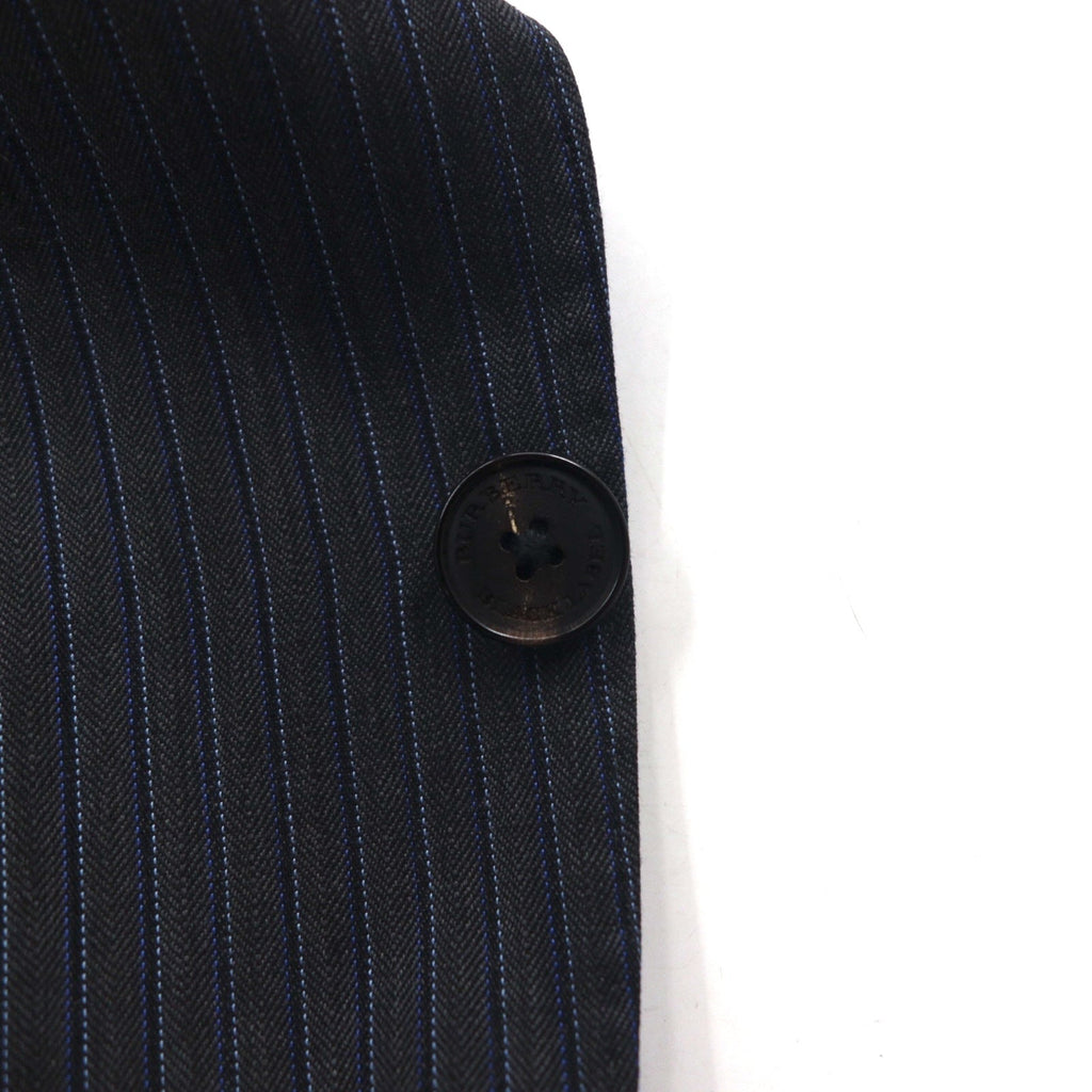 BURBERRY BLACK LABEL 2B テーラードジャケット スーツ S グレー ストライプ ウール 羊毛 D1H31-608-07