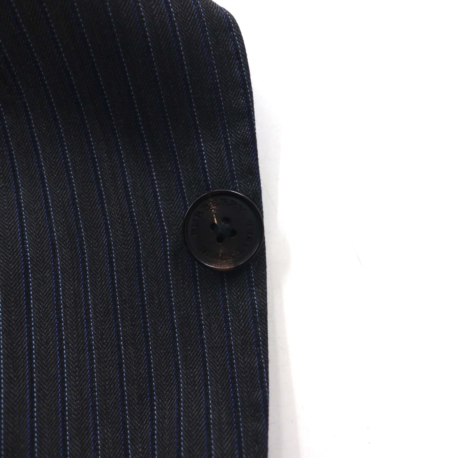 BURBERRY BLACK LABEL 2B テーラードジャケット スーツ S グレー ストライプ ウール 羊毛 D1H31-608-07