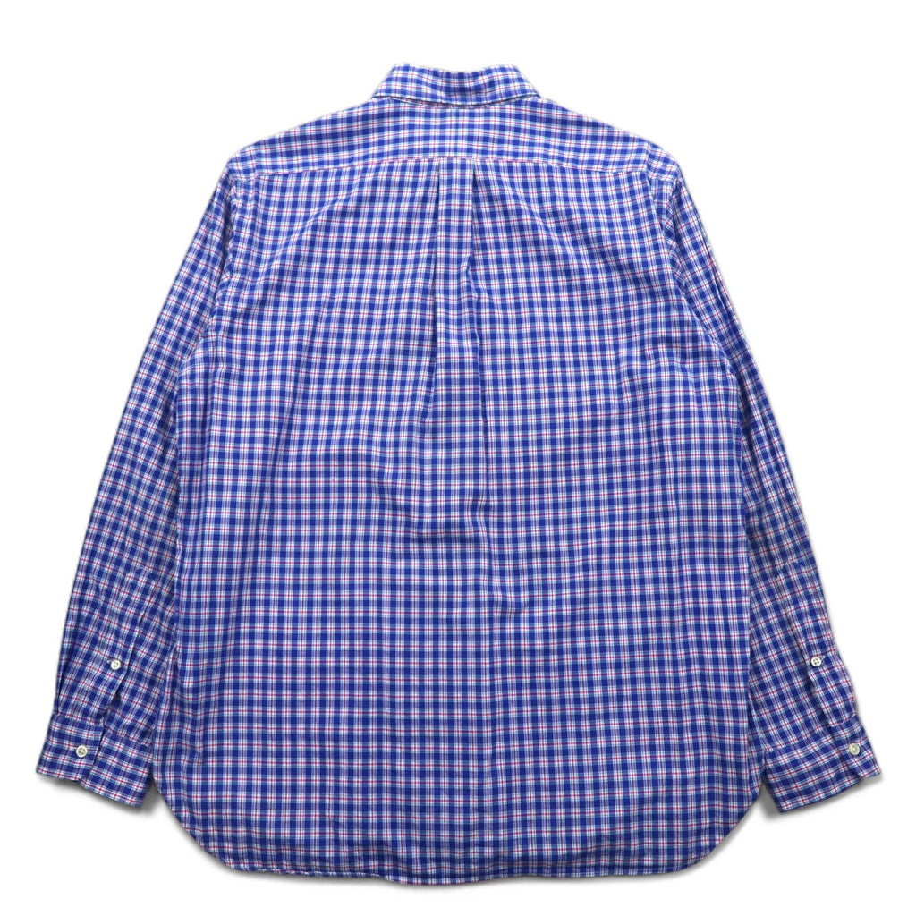 Camicia button-down RALPH LAUREN L a quadri blu oversize con ricamo piccolo pony