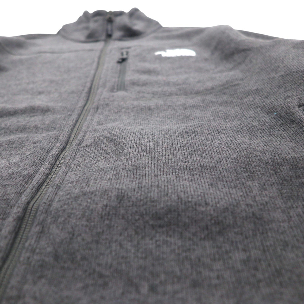 THE NORTH FACE フルジップ フリースジャケット L グレー スタンドカラー ハイネック