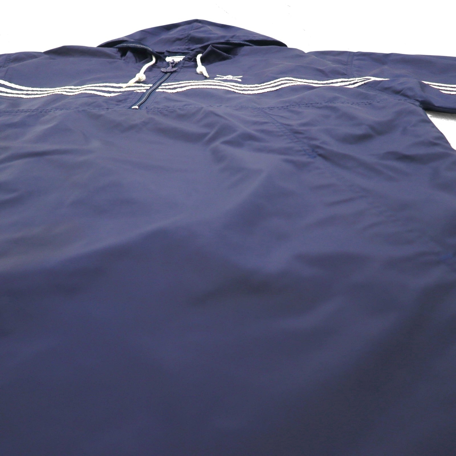 adidas anni '90 mezza zip anorak taglia XL blu navy nylon fodera in mesh 3 strisce logo trifoglio