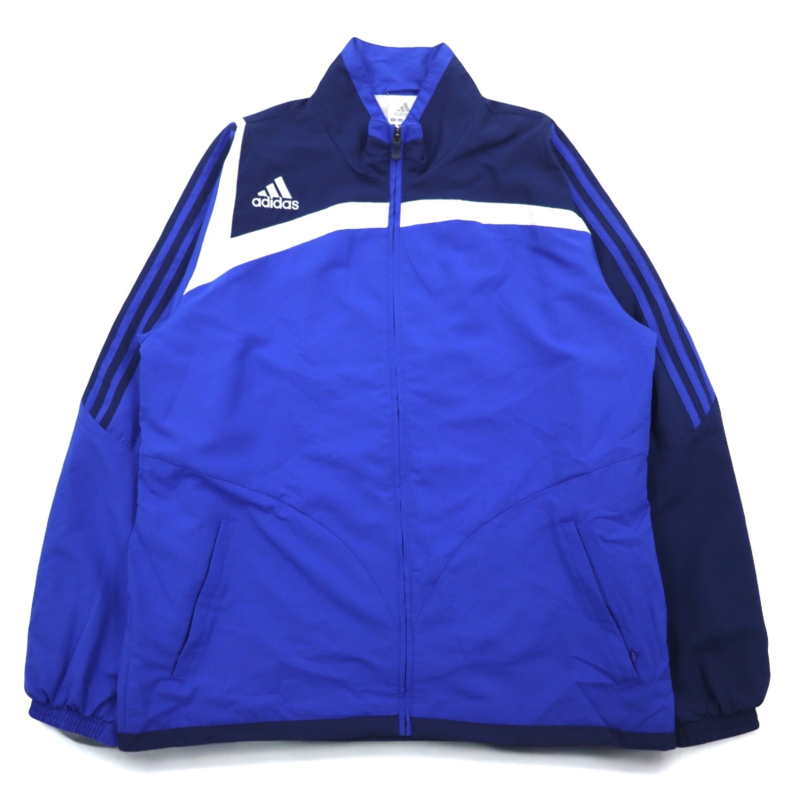 Giacca adidas in nylon, giacca da pista, tuta da ginnastica, 3XL, blu navy, 3 strisce
