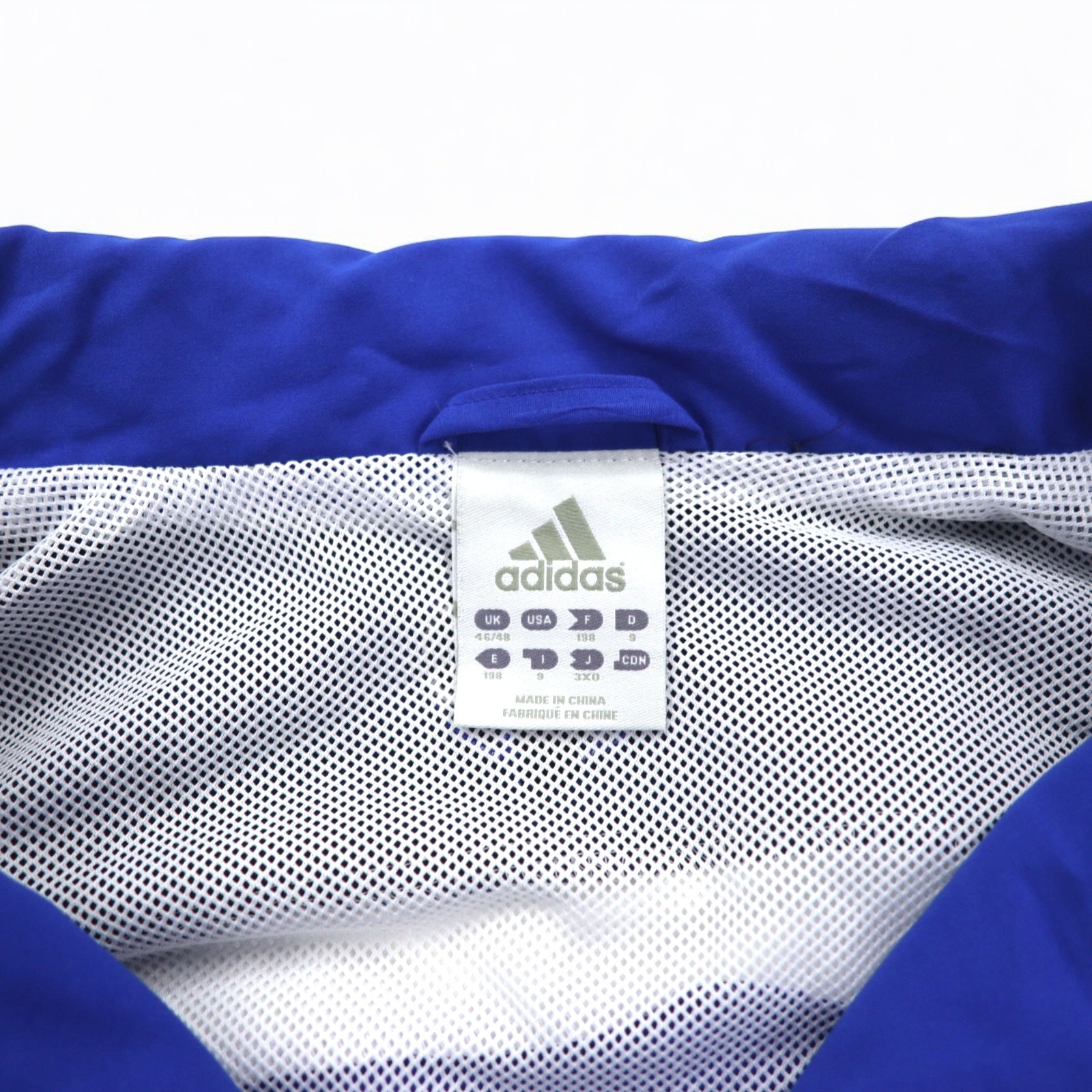 Giacca adidas in nylon, giacca da pista, tuta da ginnastica, 3XL, blu navy, 3 strisce