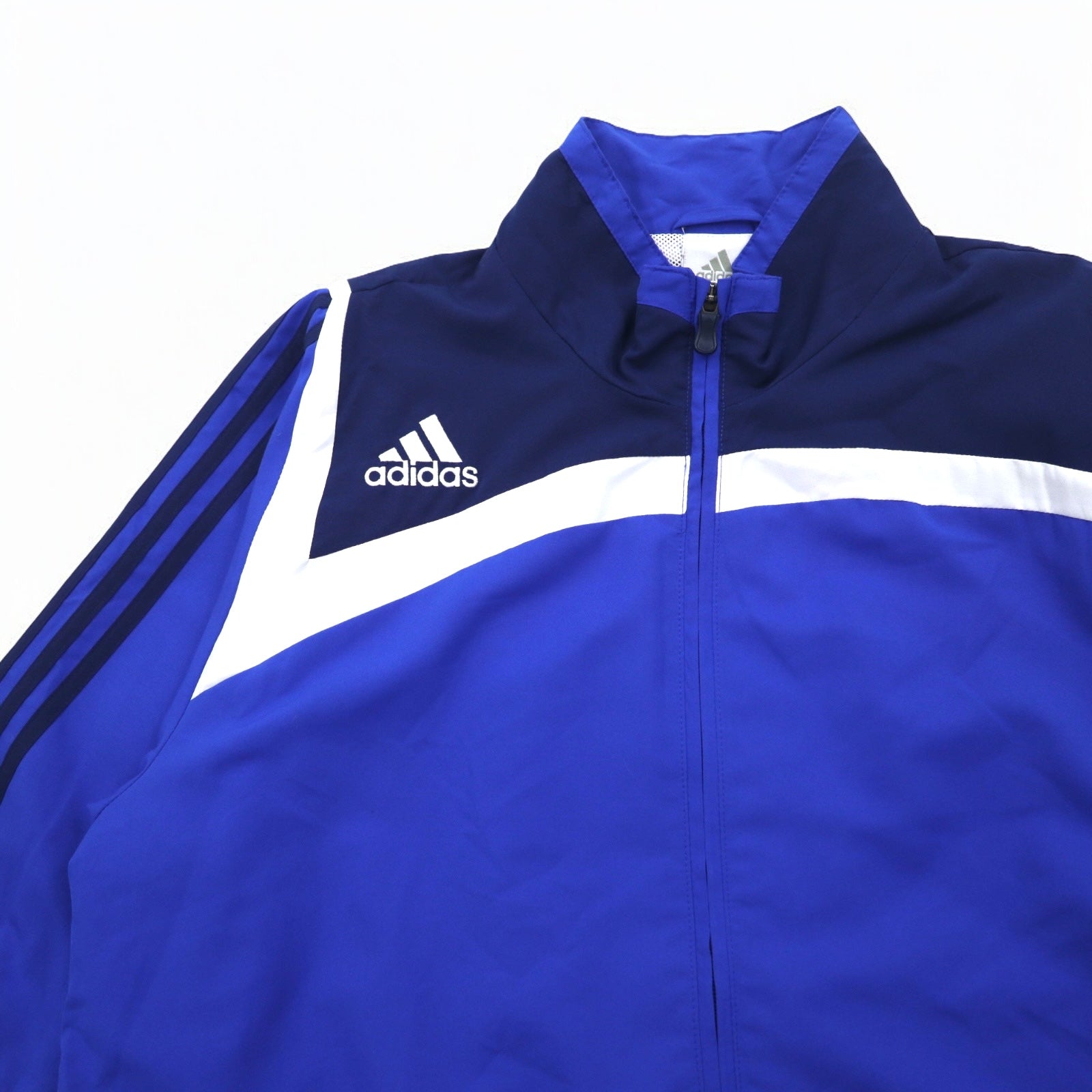 Giacca adidas in nylon, giacca da pista, tuta da ginnastica, 3XL, blu navy, 3 strisce
