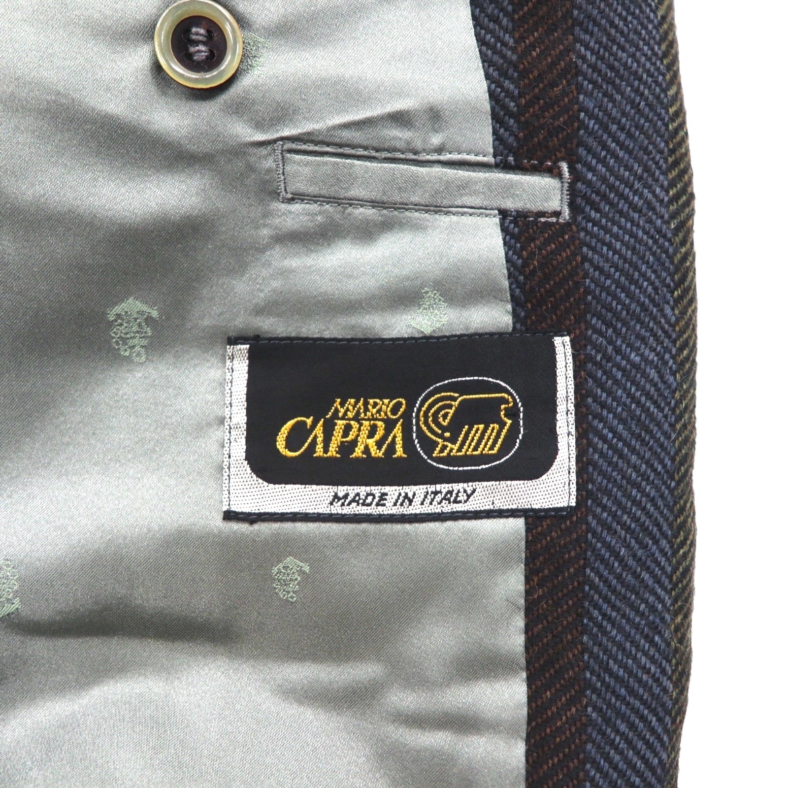 90s Italy Vintage Blazer 2B ツイード テーラードジャケット ブレザー M ストライプ MARIO CAPRA LONDON CORNER 90年代 イタリア製