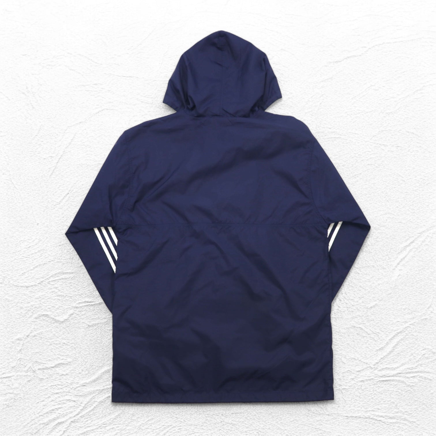 adidas anni '90 mezza zip anorak taglia XL blu navy nylon fodera in mesh 3 strisce logo trifoglio