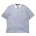 POLO GOLF RALPH LAUREN Polo a righe XL Bianco Blu Cotone Ricamo piccolo pony Taglia grande Prodotto in Perù