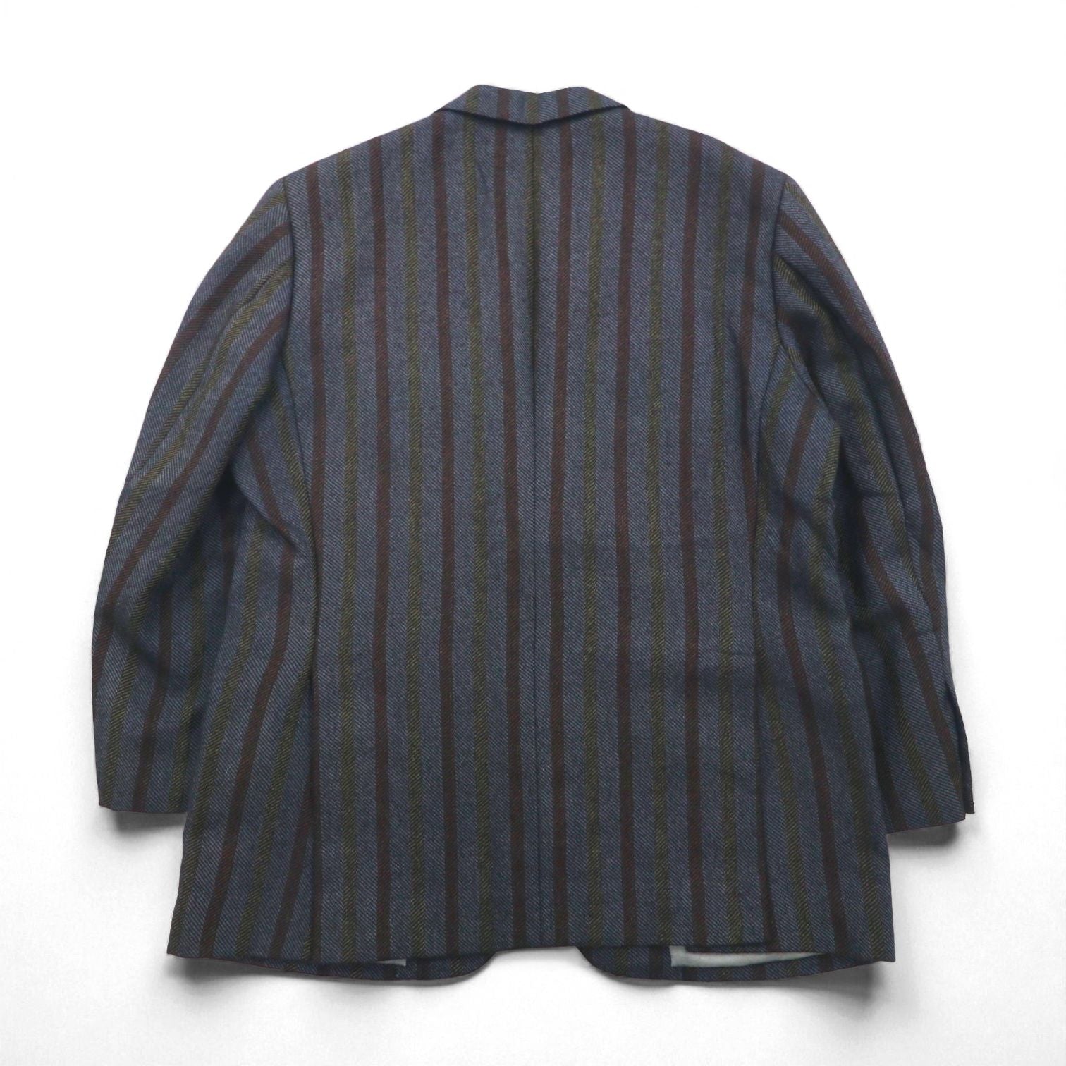 90s Italy Vintage Blazer 2B ツイード テーラードジャケット ブレザー M ストライプ MARIO CAPRA LONDON CORNER 90年代 イタリア製