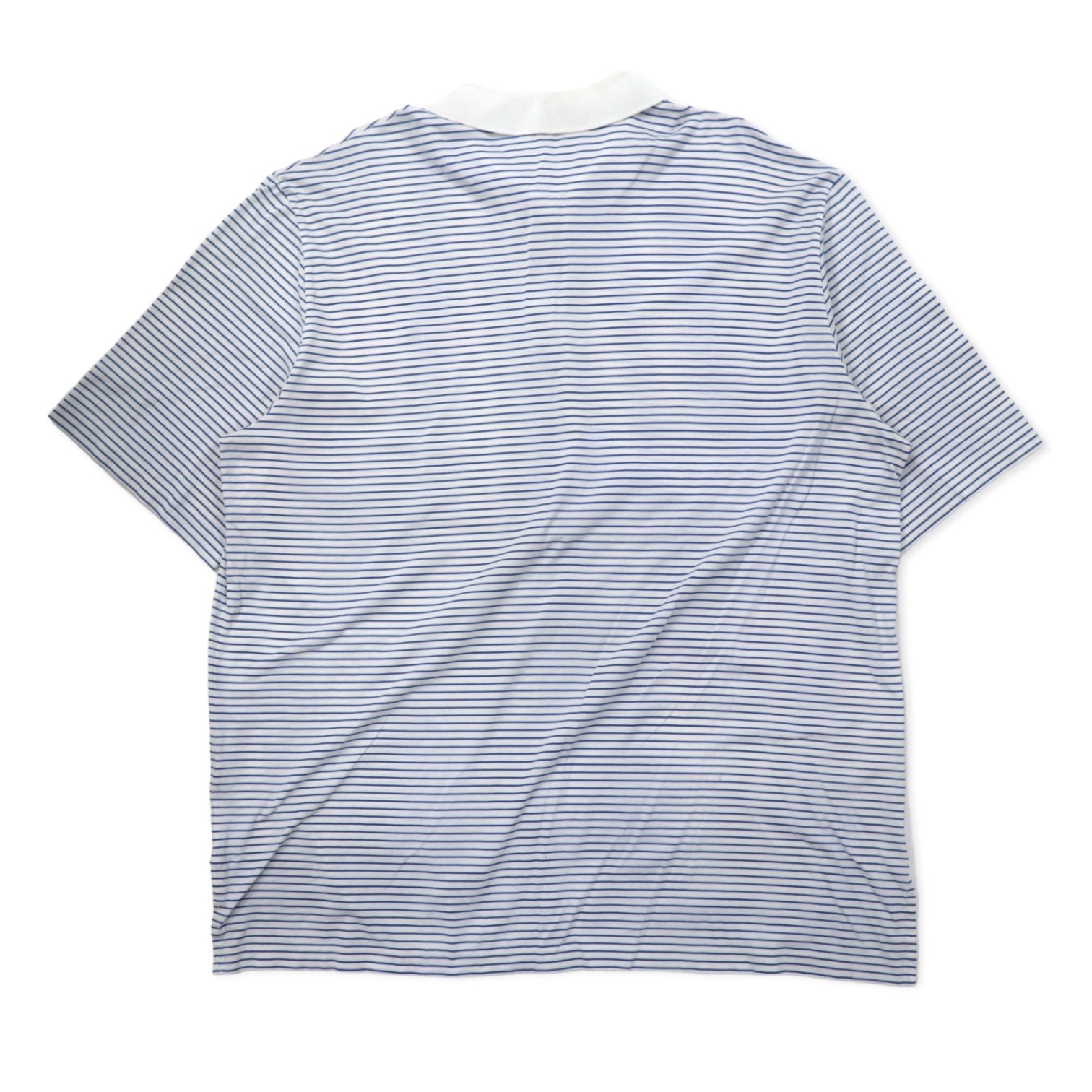 POLO GOLF RALPH LAUREN Polo a righe XL Bianco Blu Cotone Ricamo piccolo pony Taglia grande Prodotto in Perù