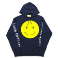 SKOLOCT TSUYOSHI NAKANO Felpa con cappuccio pullover M blu navy con stampa smorfia ART GANG MONEY, Prodotto in Giappone