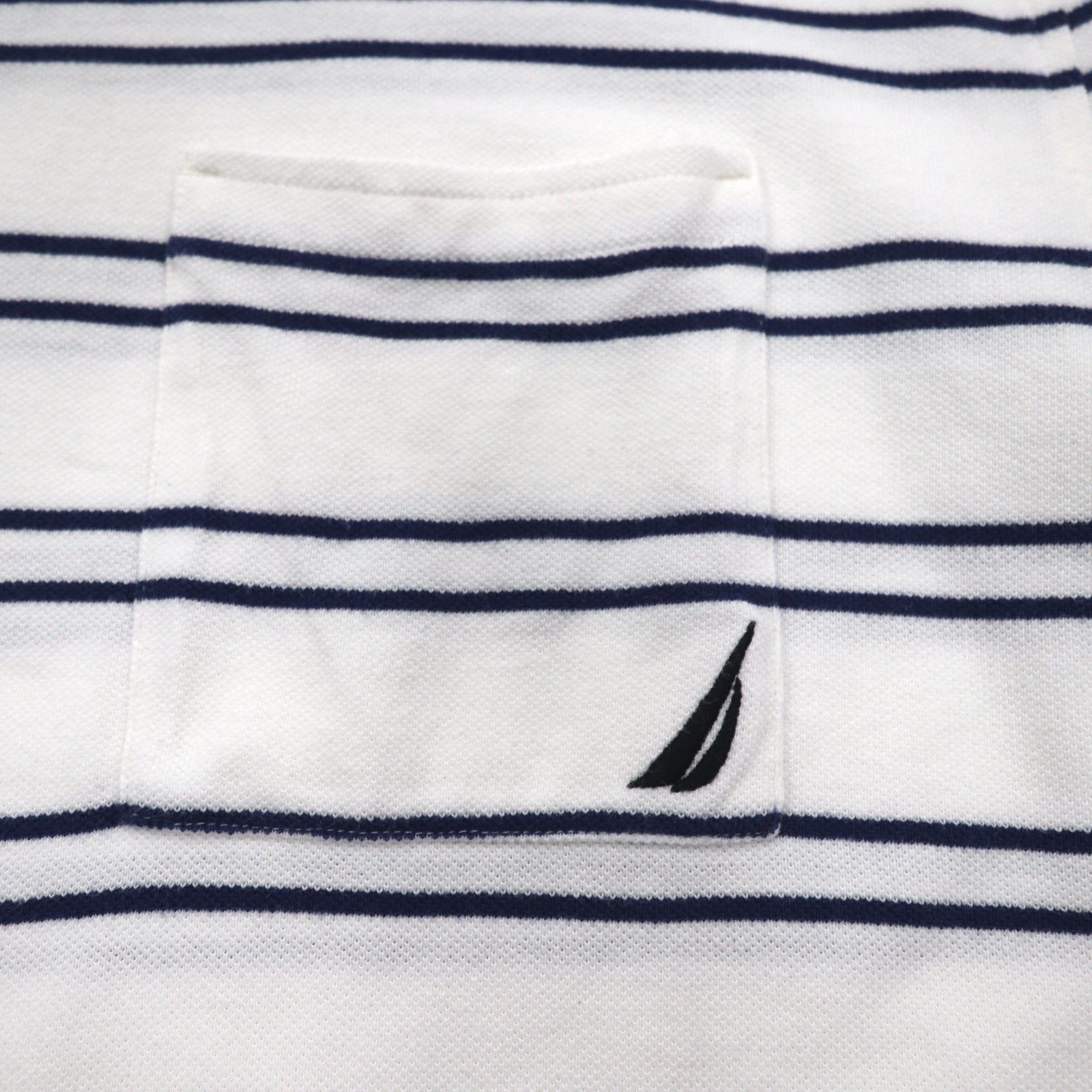 NAUTICA Polo a righe 3XL bianco navy piquet taglia grande ricamo logo a punto singolo